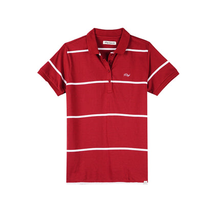 RRJ Basic Collared for Ladies Regular Fitting Shirt Trendy fashion Casual Top Black Polo shirt for Ladies 115346 (Red)