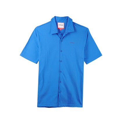 Bobson Japanese Men's Basic Woven Button Down Shirt Regular Fit 141981 (Princess Blue)