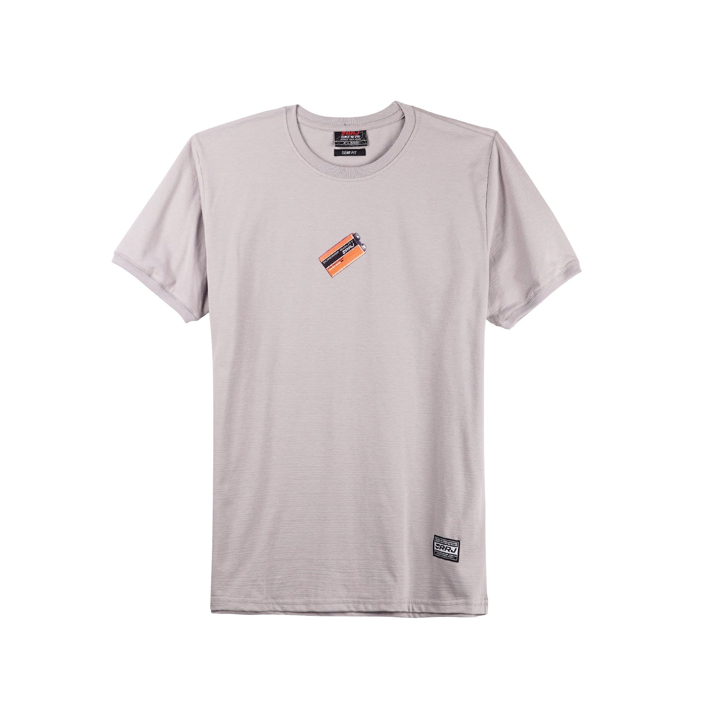 RRJ Basic Tees for Men Semi Body Fitting Missed Lycra Fabric 150602 (Light Gray)
