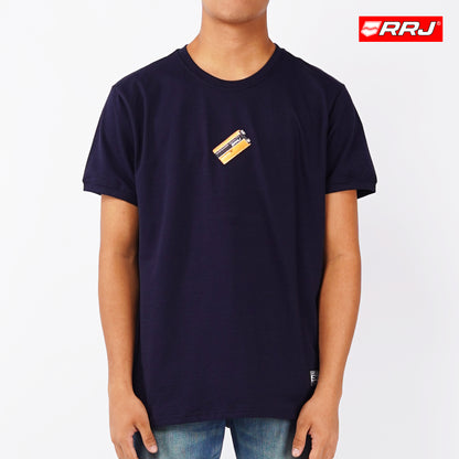 RRJ Basic Tees for Men Semi Body Fitting Missed Lycra Fabric 150602 (Navy Blue)