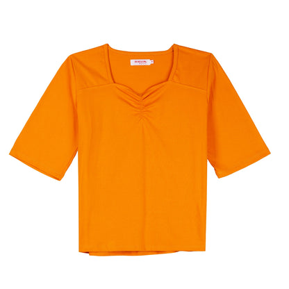 Bobson Japanese Ladies Basic Tees Relaxed Fit 142040 (Dark Cheddar)