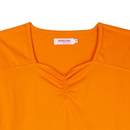 Bobson Japanese Ladies Basic Tees Relaxed Fit 142040 (Dark Cheddar)