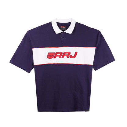 RRJ Basic Collared for Men Oversized Fitting Terry Fabric Trendy fashion Casual Top Navy Blue Polo shirt for Men 135973 (Navy Blue)