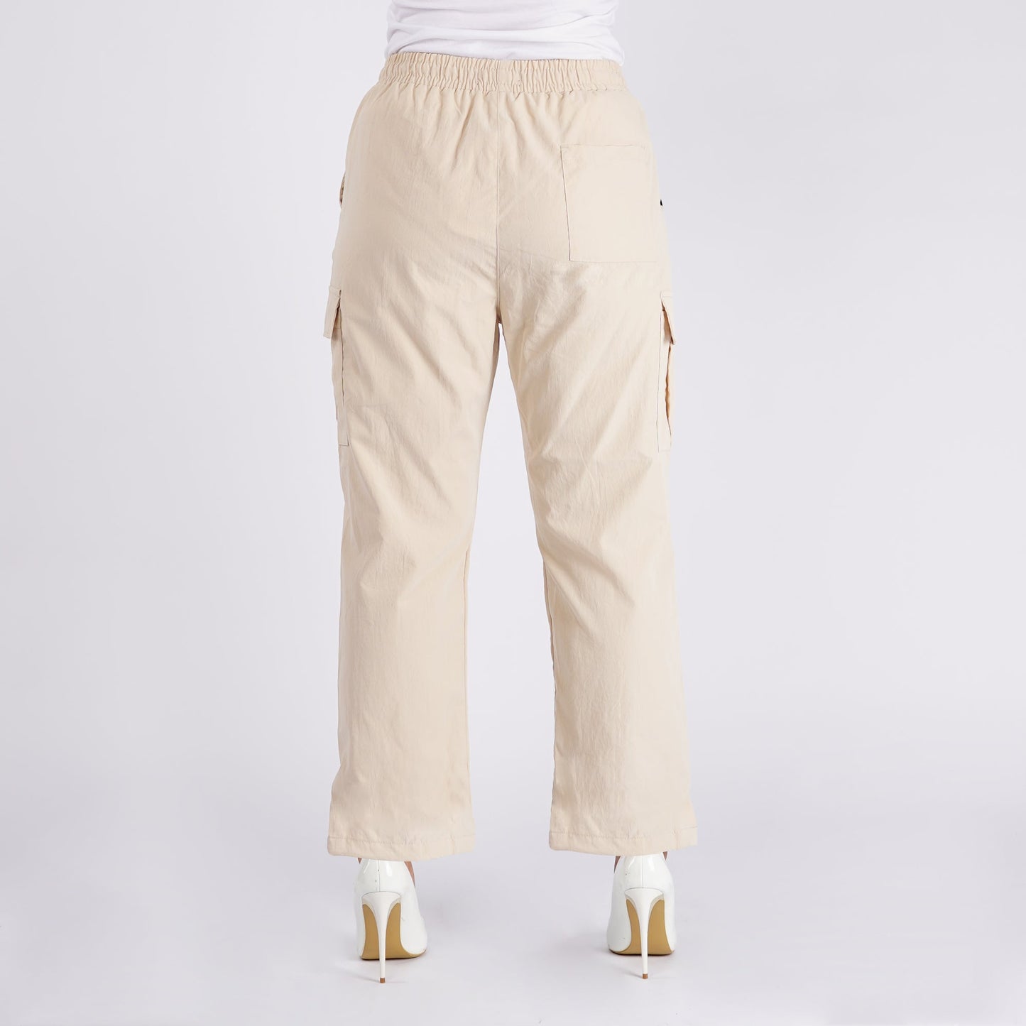 Bobson Japanese Ladies Basic Non-Denim Drawstring Pants 154470-U (Beige)