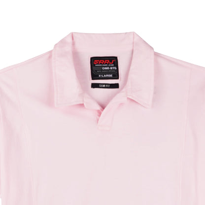 RRJ Basic Collared for Men Semi Body Fitting CVC Jersey Fabric 147064-U (Light Pink)