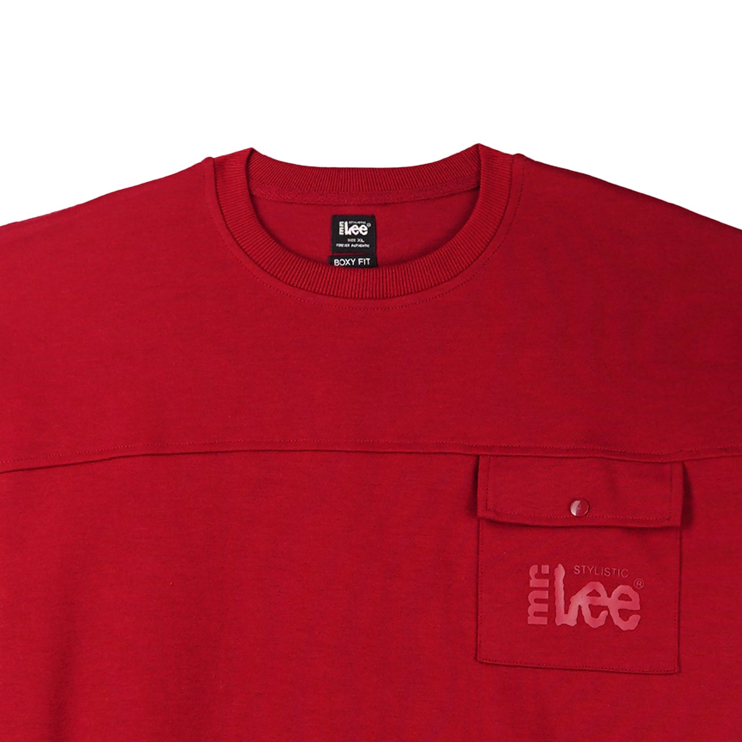 Stylistic Mr. Lee Men's Basic Tees Boxy Fit 116178 (Maroon)