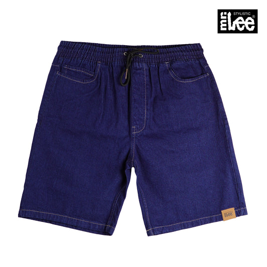 Stylistic Mr. Lee Men's Basic Denim Jogger Short Mid Waist 150933-U (Dark Shade)