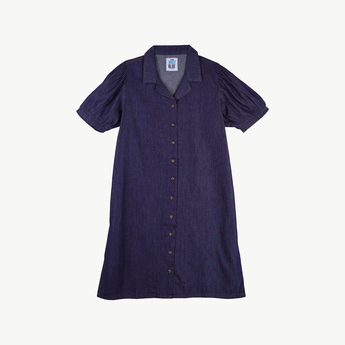 RRJ Ladies' Modified Dress Relaxed Fitting Blouse Chambray Fabric 136950 (Dark Blue)