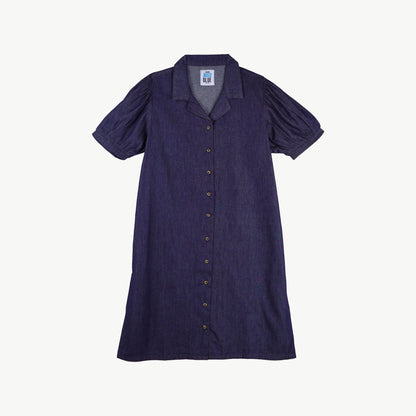 RRJ Ladies' Modified Dress Relaxed Fitting Blouse Chambray Fabric 136950 (Dark Blue)