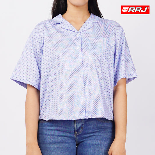 RRJ Basic Woven Ladies Boxy Fitting 145061 (Blue)