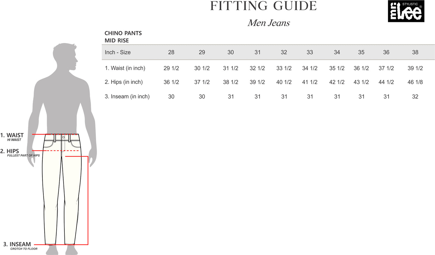 Stylistic Mr. Lee Men's Basic Non-Denim Trouser Pants Mid Waist 155054 (Charcoal Gray)