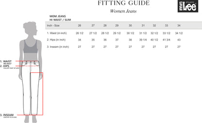 Stylistic Mr. Lee Ladies Basic Denim Mom Pants Trendy Fashion High Quality Apparel Comfortable Casual Jeans for Women 146049-U (Black)