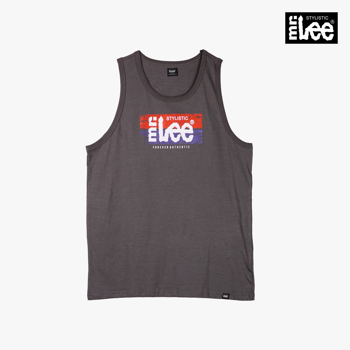 Stylistic Mr. Lee Men's Basic Tank Top Semi body Fit 111084 (Gray)