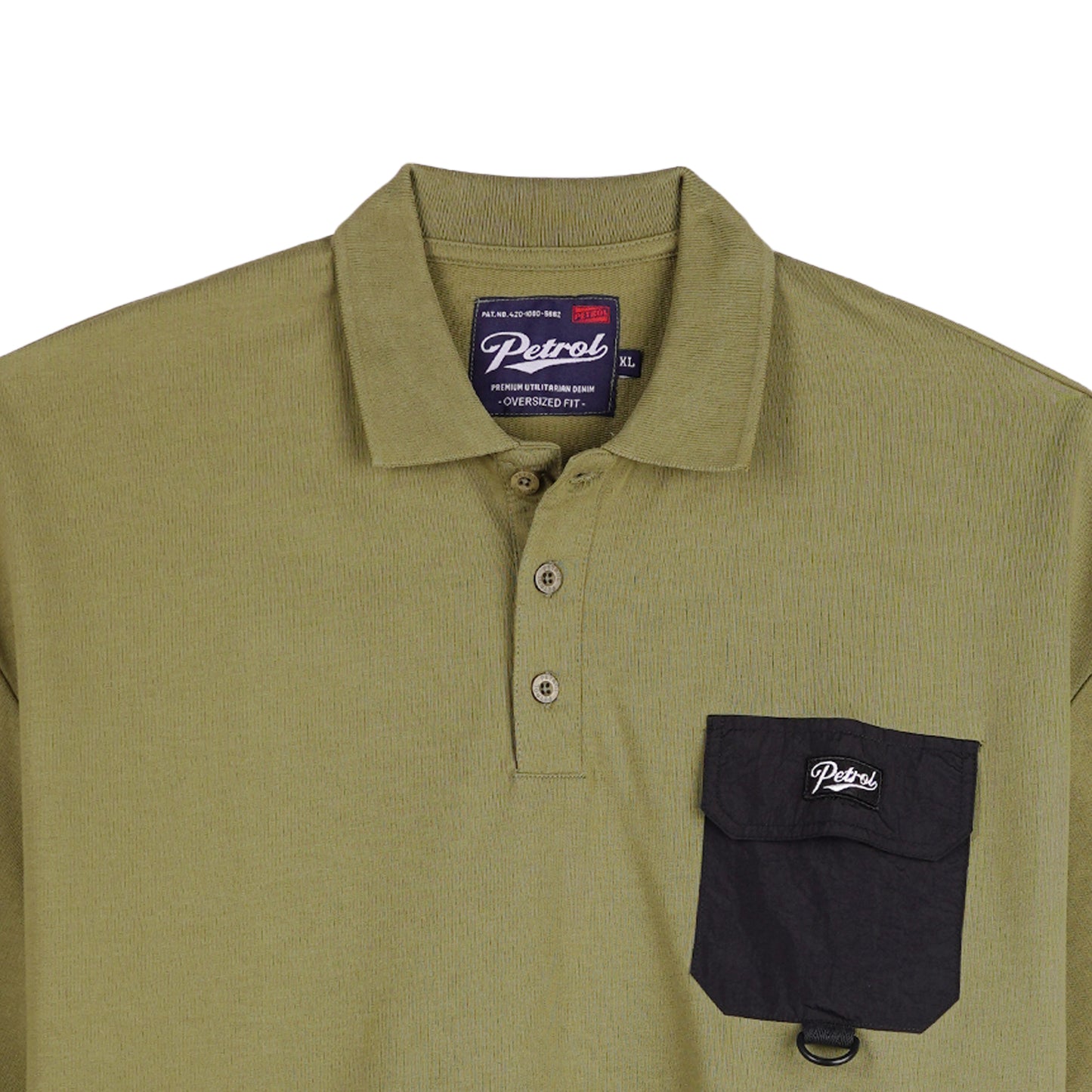 Petrol Men's Basic Collared Oversize Fitting 135767 (Light Fatigue)