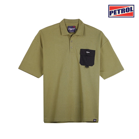 Petrol Men's Basic Collared Oversize Fitting 135767 (Light Fatigue)