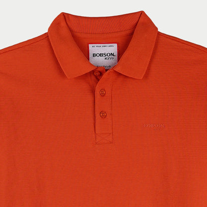 Bobson Japanese Men's Basic Collared Shirt Missed Lycra Fabric Slim Fit 152370 (Mango)