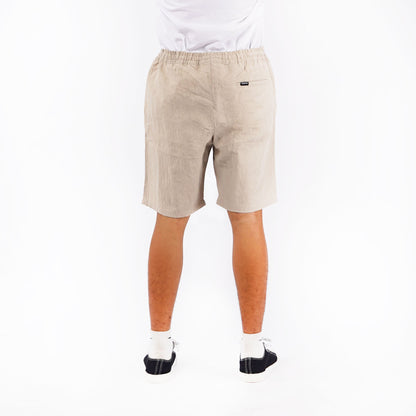 Bobson Japanese Men's Basic Non-Denim Jogger Short Mid Waist 155512 (Beige)