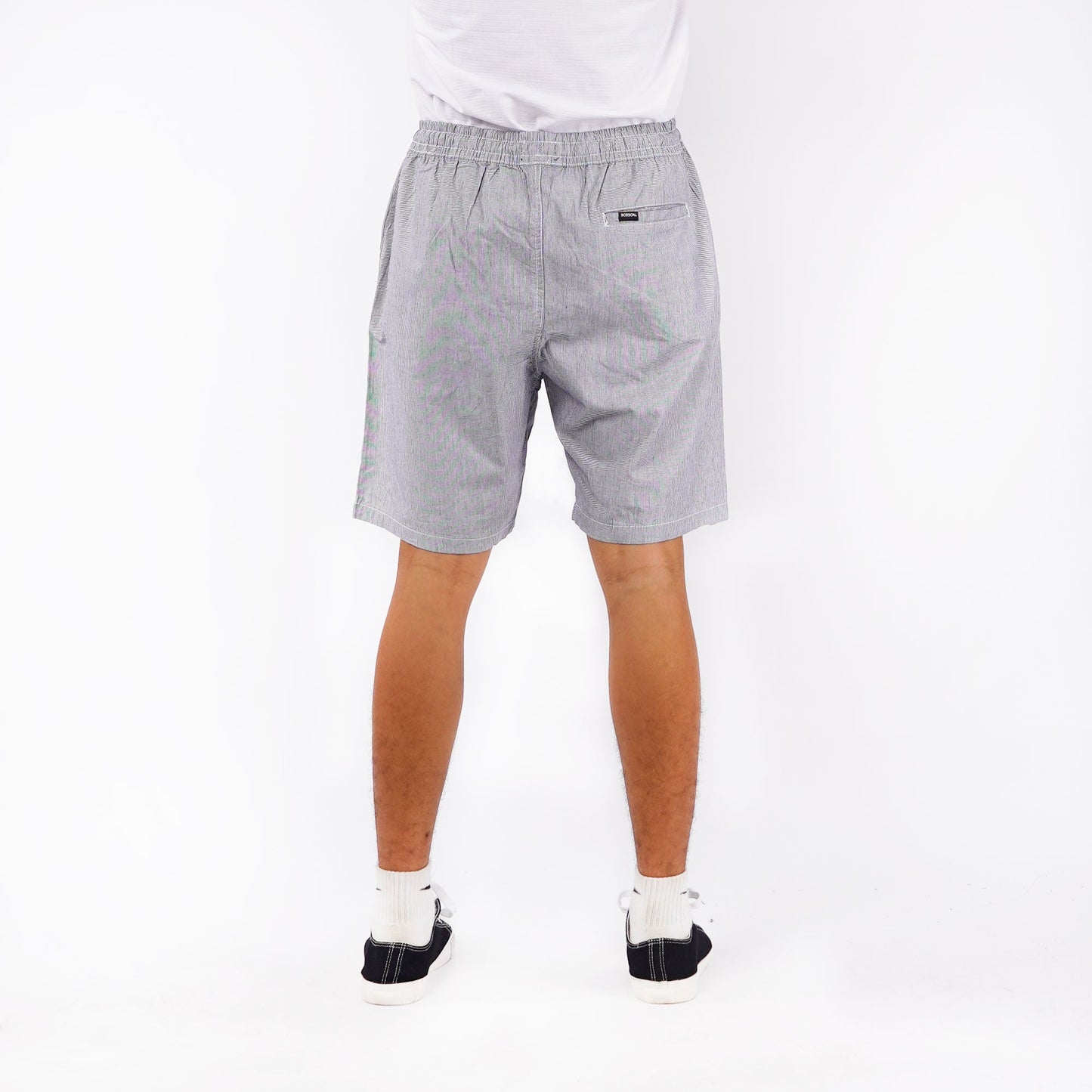 Bobson Japanese Men's Basic Non-Denim Jogger Short Mid Waist 155512 (Off White)