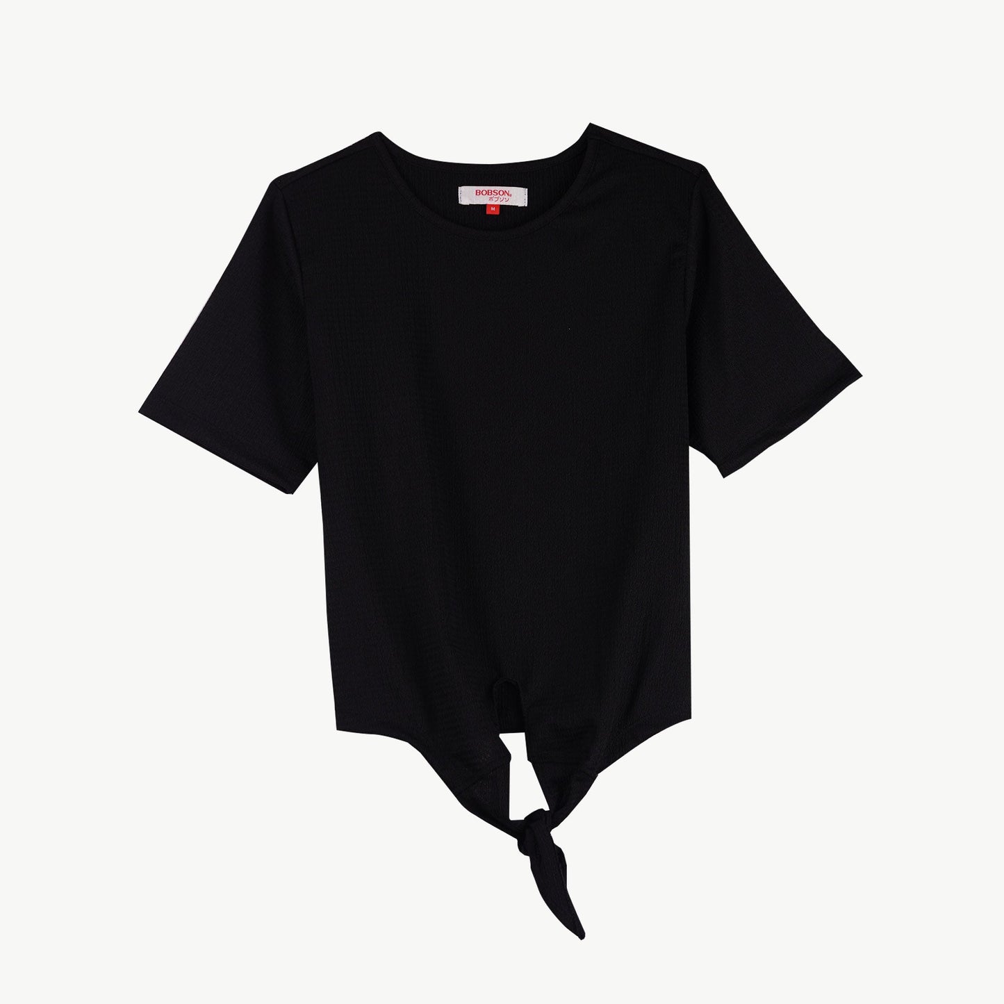 Bobson Japanese Ladies Basic Tees Boxy Fit 157607-U (Black)