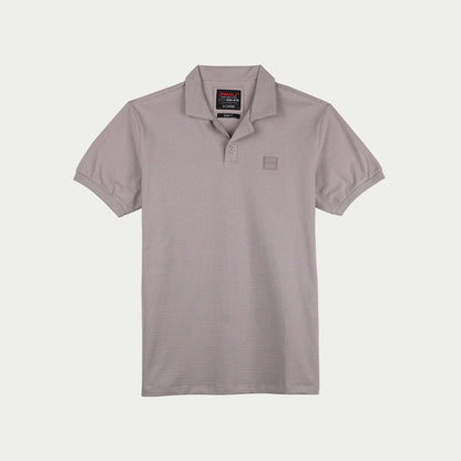 RRJ Basic Collared for Men Semi Body Fit Missed Lycra Fabric Trendy Fashion Casual Top 147931 (Light Gray)