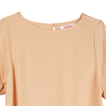 Bobson Japanese Ladies Basic Woven Shirt Boxy Fit 157980 (Beige)