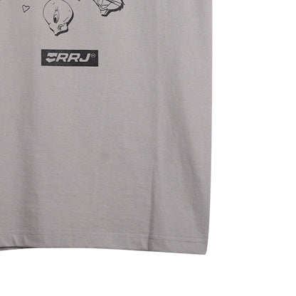 RRJ x Looney Tunes That's All Folks Men's Basic Tees Semibody Fitting CVC Jersey Fabric 150865-U (Light Gray)