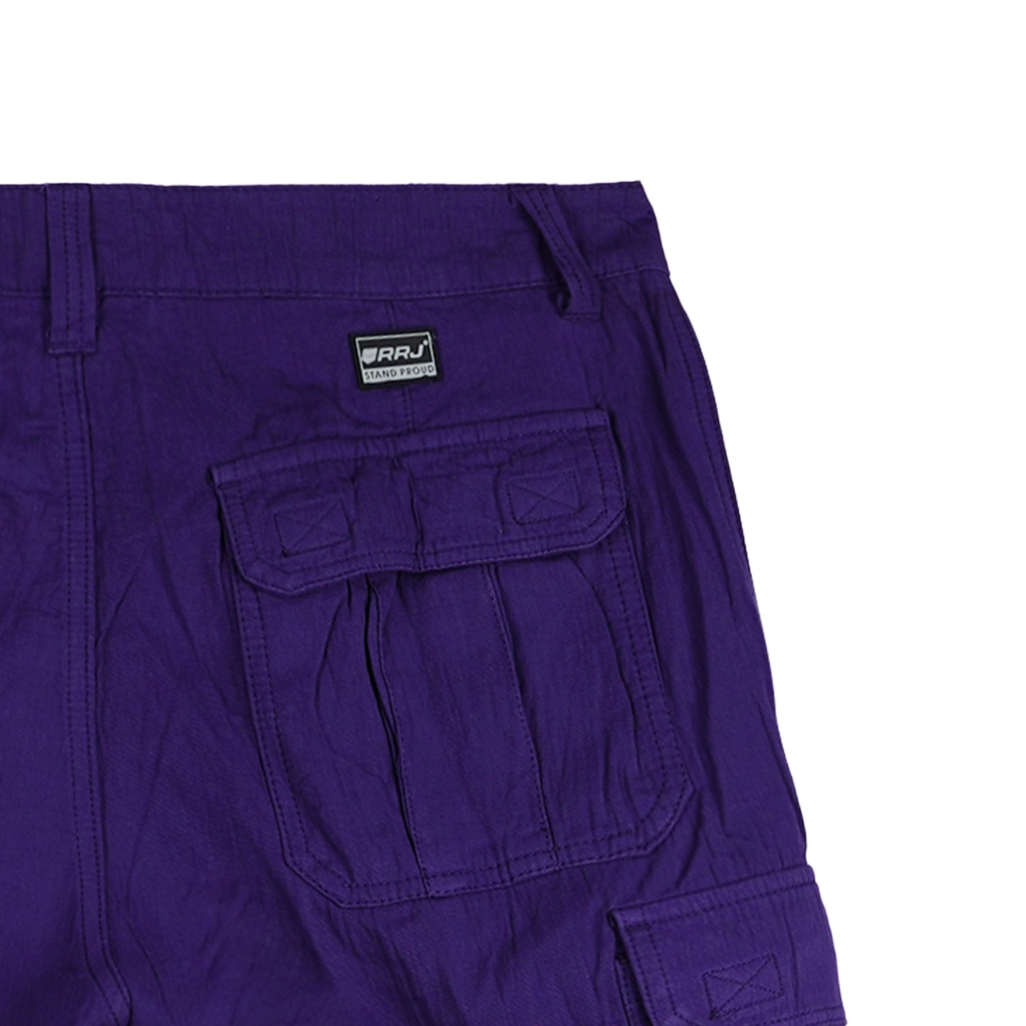 RRJ Men's Basic Non-Denim Cargo Short Regular Fitting Mid-Rise Garment Wash Fabric 122659 (Navy)