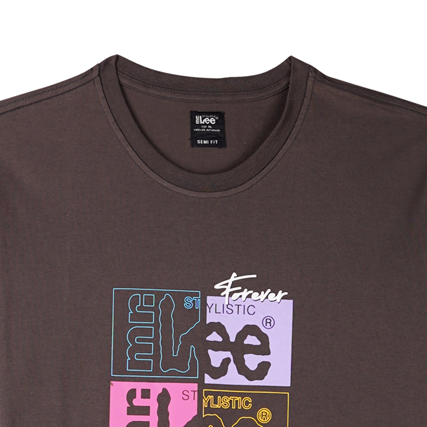 Stylistic Mr. Lee Men's Basic Tees Semi body Fit 154132-U (Gray)