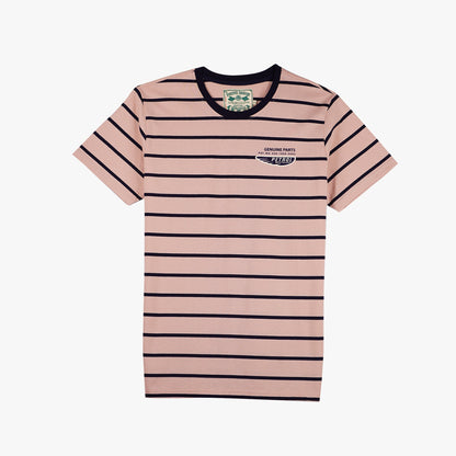 Petrol Men's Basic Tees Slim Fitting Stripe Jersey Fabric 150339 (Dusty Pink)