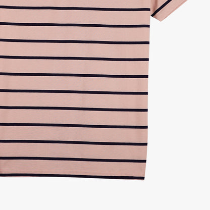Petrol Men's Basic Tees Slim Fitting Stripe Jersey Fabric 150339 (Dusty Pink)