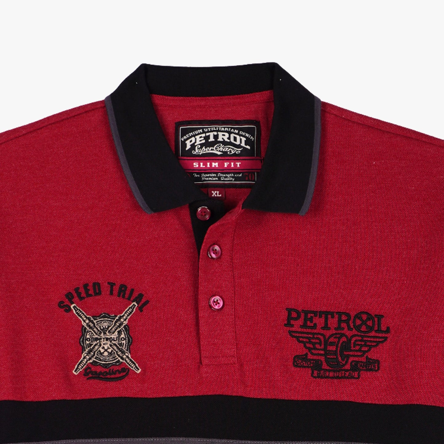 Petrol Men's Basic Collared Slim Fitting Lacoste Fabric 119082 (Crimson)