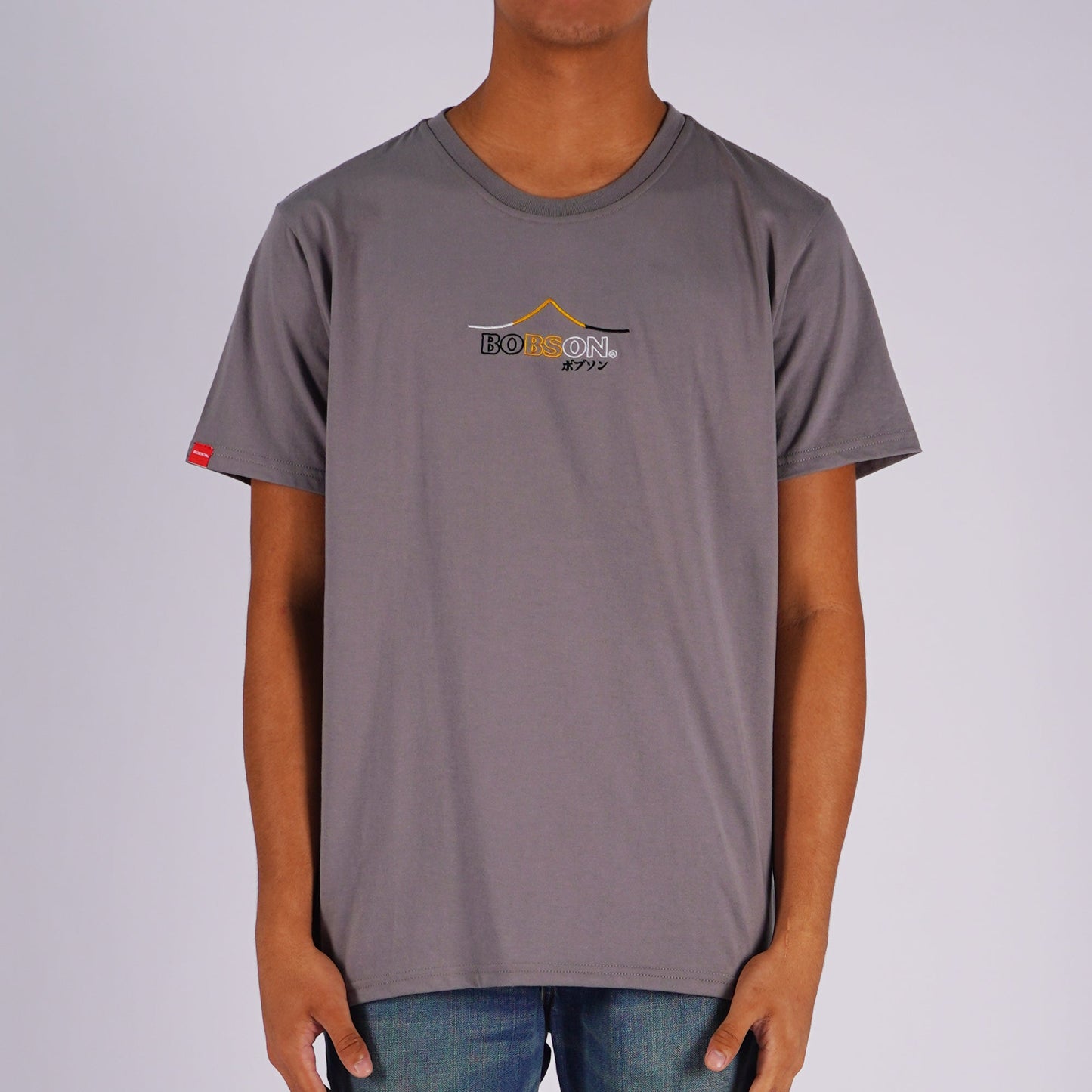 Bobson Japanese Men's Basic Tees Slim Fit 162024-U (Gray)