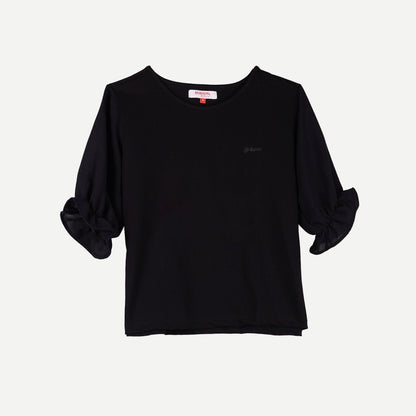 Bobson Japanese Ladies Basic Tees Boxy Fit 156074 (Black)