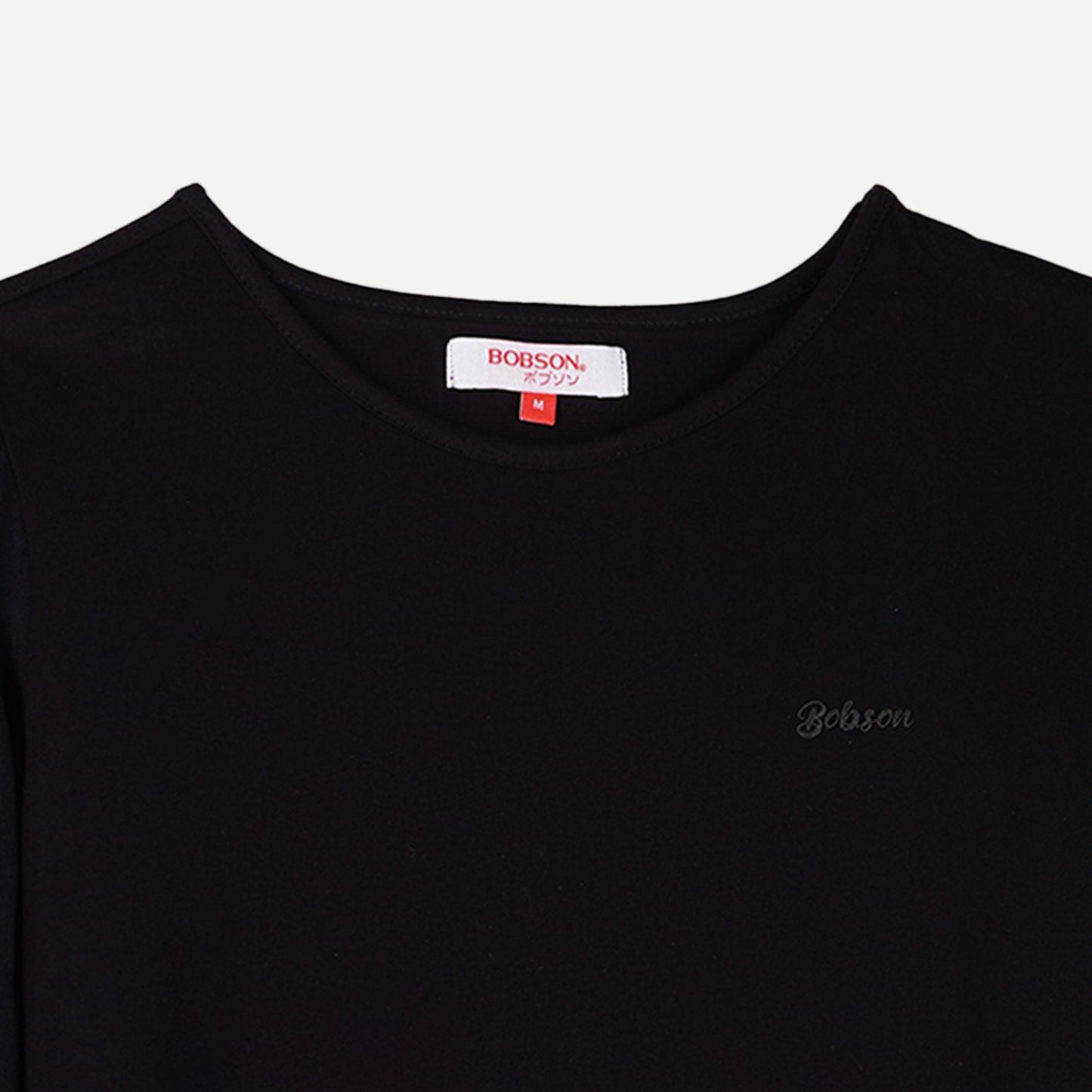 Bobson Japanese Ladies Basic Tees Boxy Fit 156074 (Black)