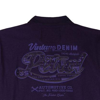 Petrol Men's Basic Collared Slim Fitting Cotton Jersey 128731 (Navy)