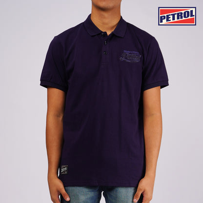 Petrol Men's Basic Collared Slim Fitting Cotton Jersey 128731 (Navy)