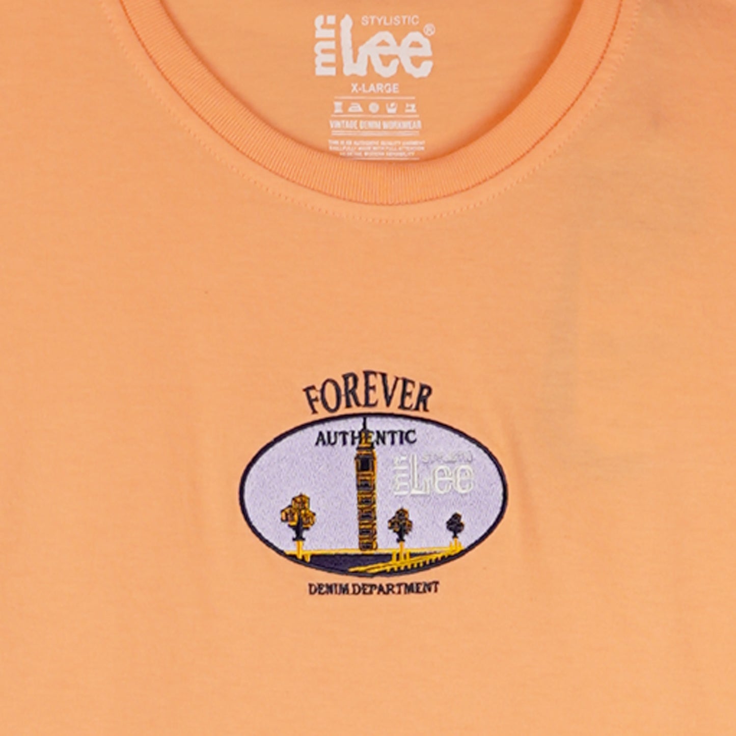 Stylistic Mr. Lee Men's Basic Tees Semi Body Fit 163495-U (Light Orange)