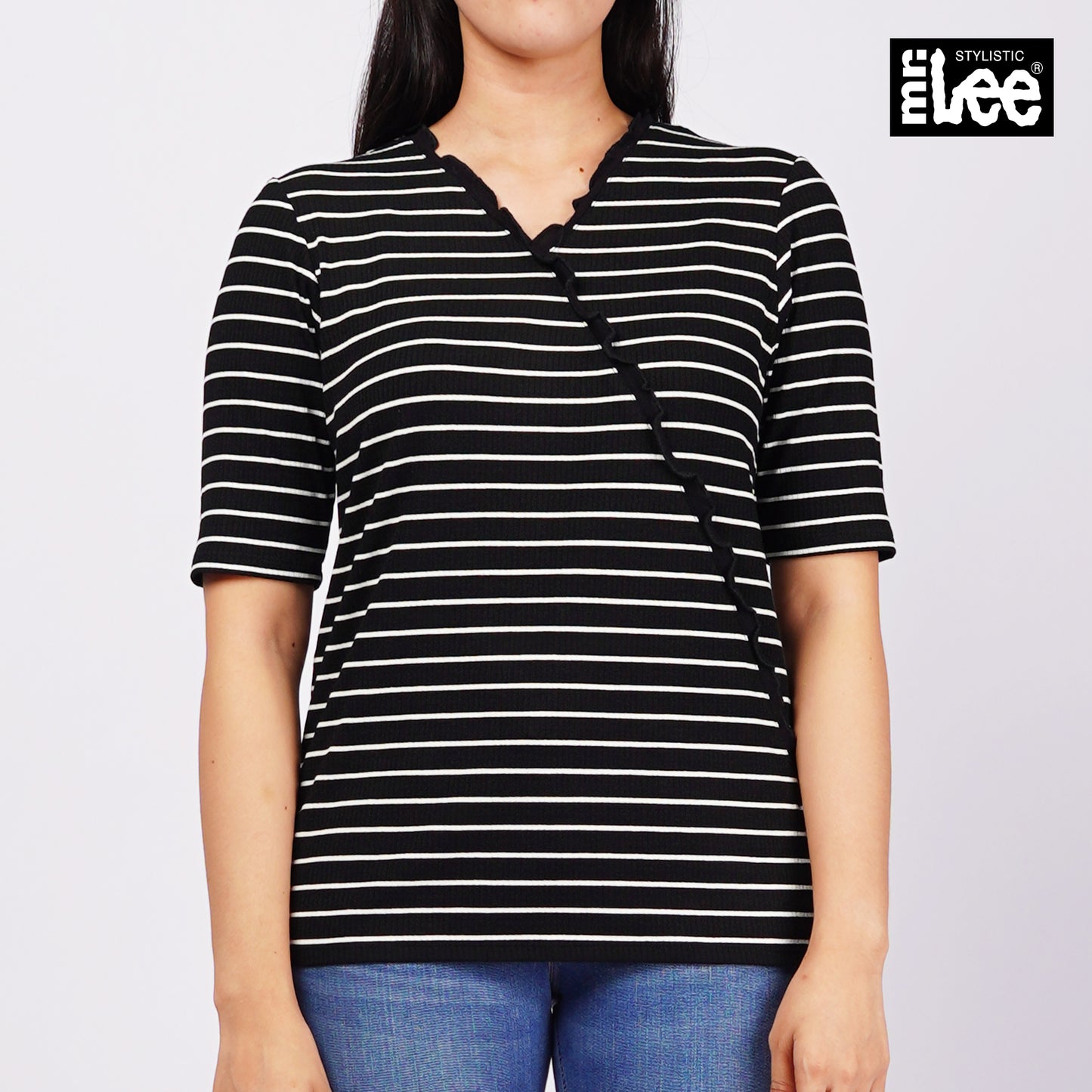 Stylistic Mr. Lee Ladies Basic Tees Regular Fit 109077-U (Black)