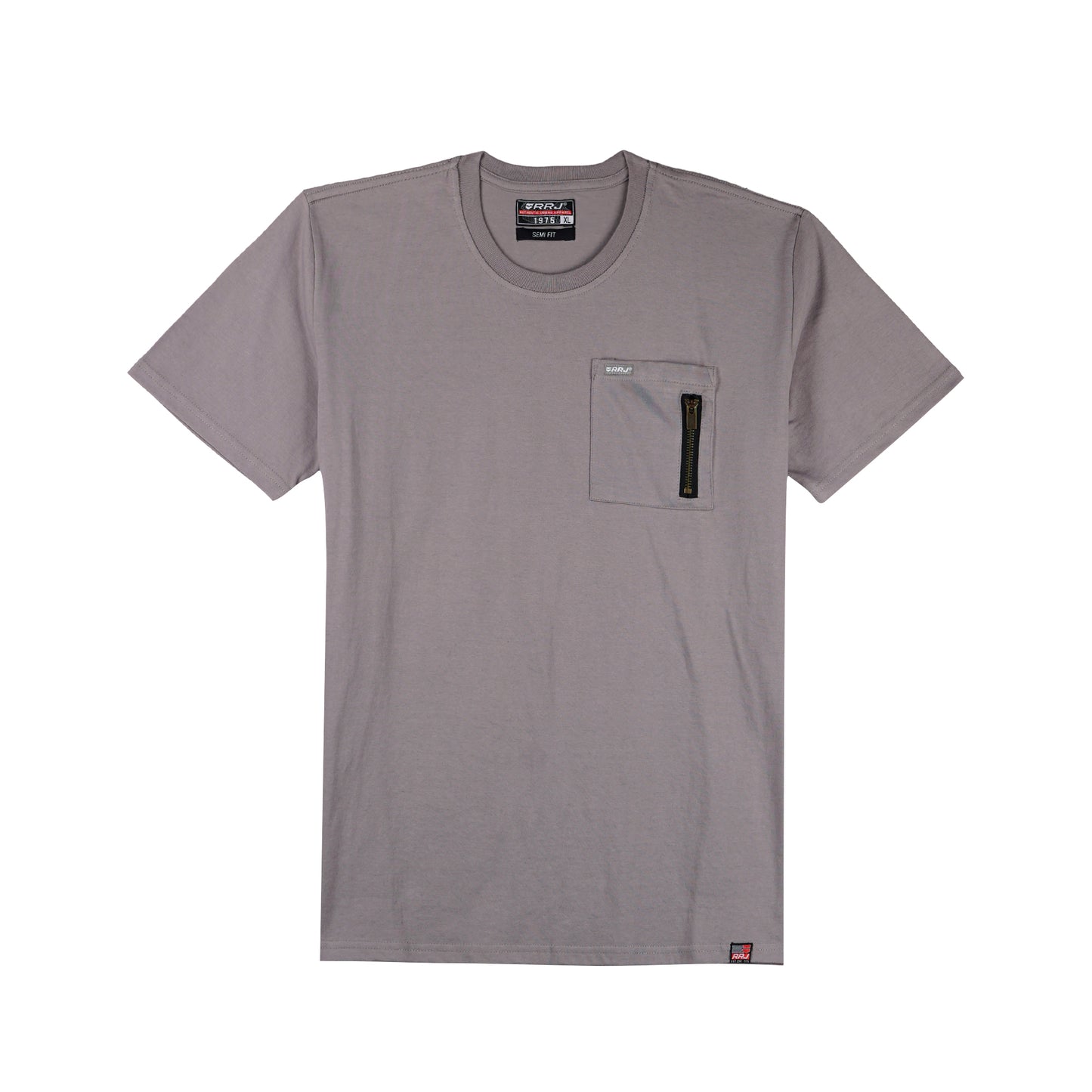 RRJ Men's Basic Tees Semibody Fitting CVC Jersey Fabric 117792 (Charcoal Gray)