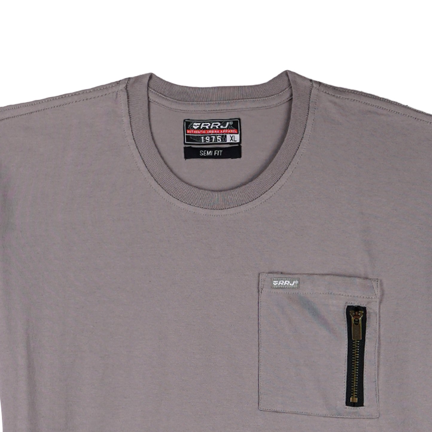 RRJ Men's Basic Tees Semibody Fitting CVC Jersey Fabric 117792 (Charcoal Gray)