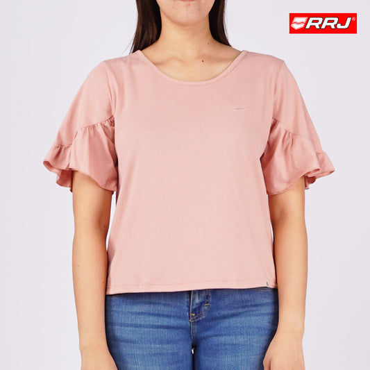 RRJ Ladies Basic Tees Boxy Fitting CVC Jersey Fabric 151562-U (Pink)