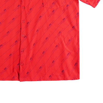 RRJ Men's Basic Woven Shirt Comfort Fit CVC Jersey Fabric 152865 (Tango Red)