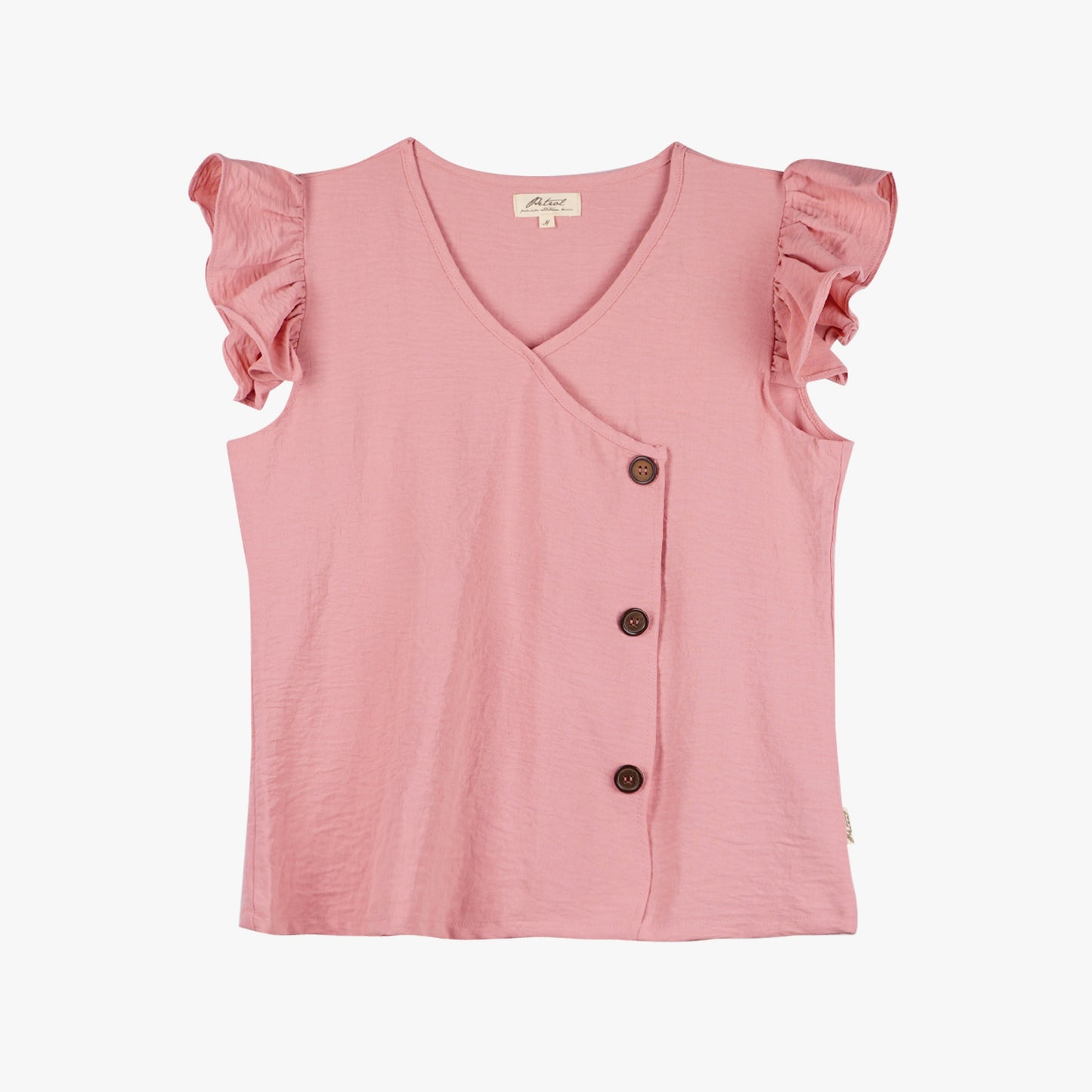 Petrol Ladies Basic Woven Boxy Fitting Woven Fabric 157723 (Pink)