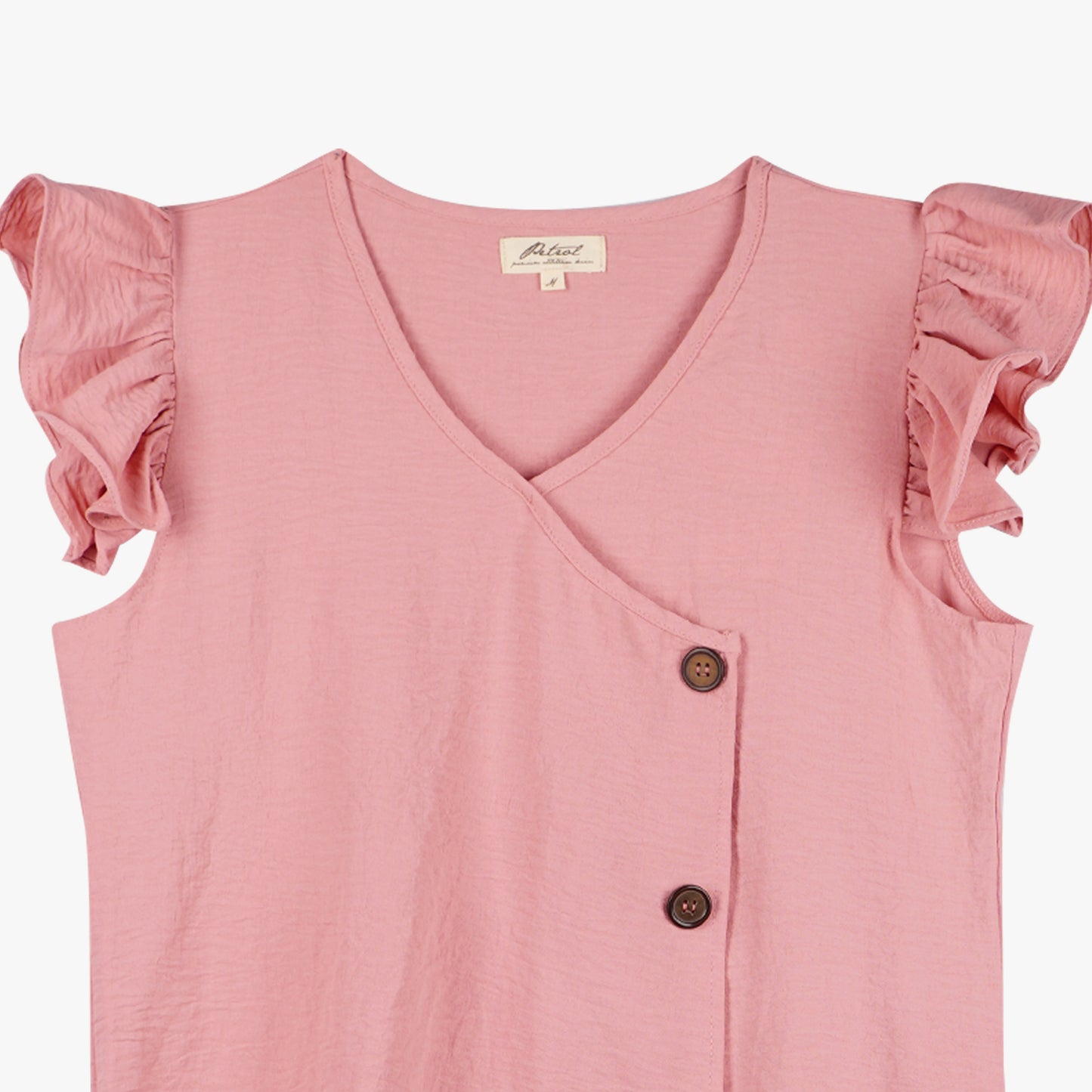 Petrol Ladies Basic Woven Boxy Fitting Woven Fabric 157723 (Pink)