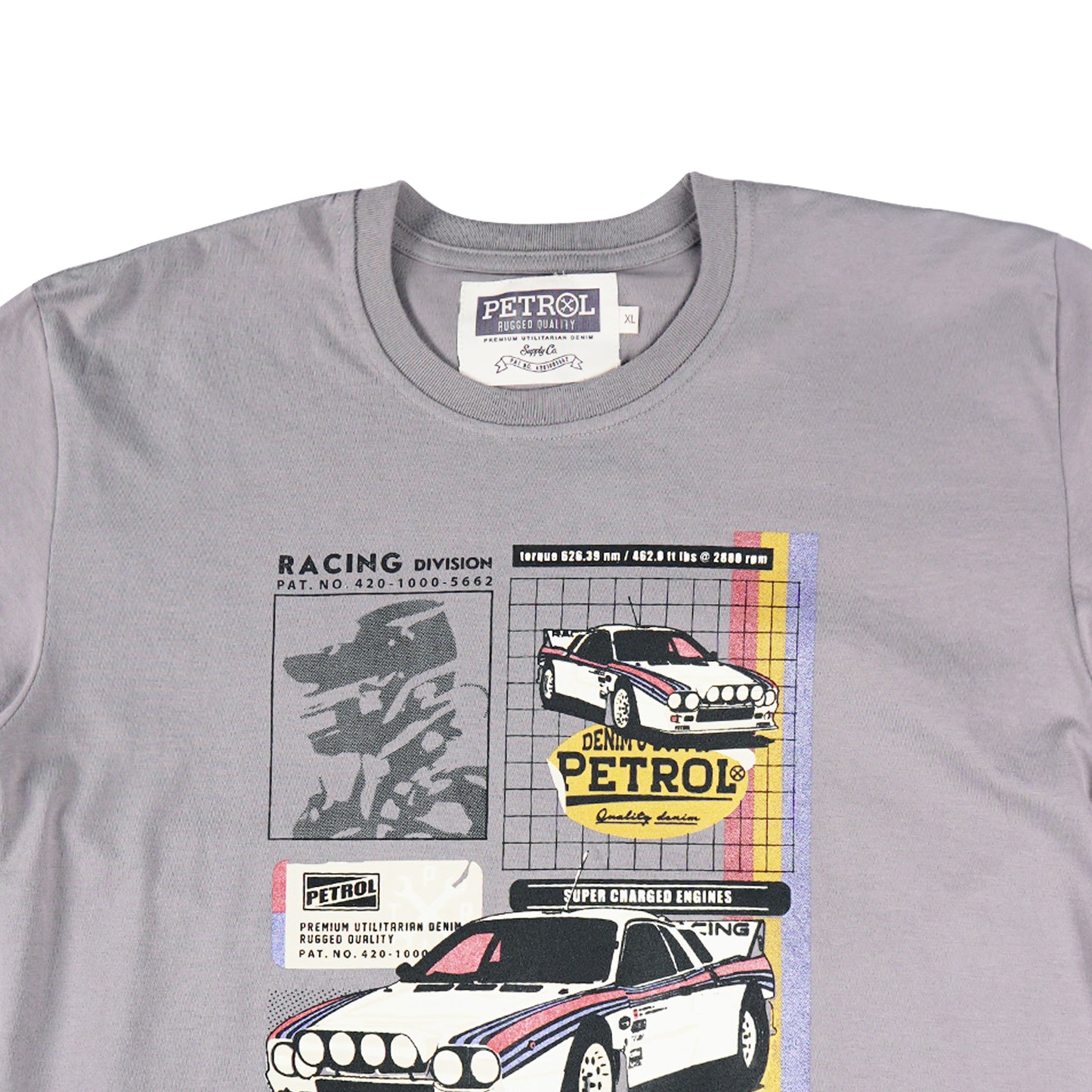Petrol Men's Basic Tees Slim Fitting Cotton Jersey Fabric 165289-U (Charcoal)
