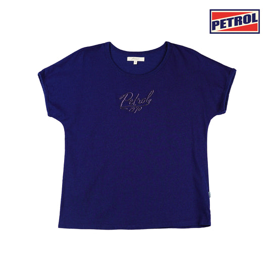 Petrol Ladies Basic Tees Loose Fitting Indigo Fabric 138670 (Raw Wash)
