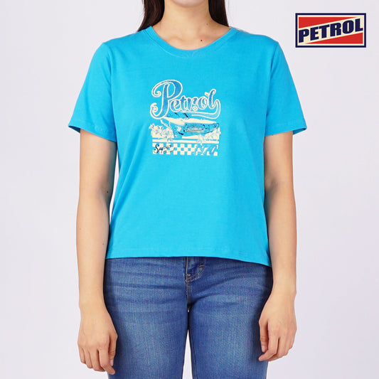 Petrol Ladies Basic Tees Regular Fitting CVC Jersey Fabric 159785-U (Horizon Blue)