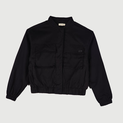 Petrol Ladies Basic Jacket Boxy Fitting Water Proof Twill Fabric 164185 (Black)