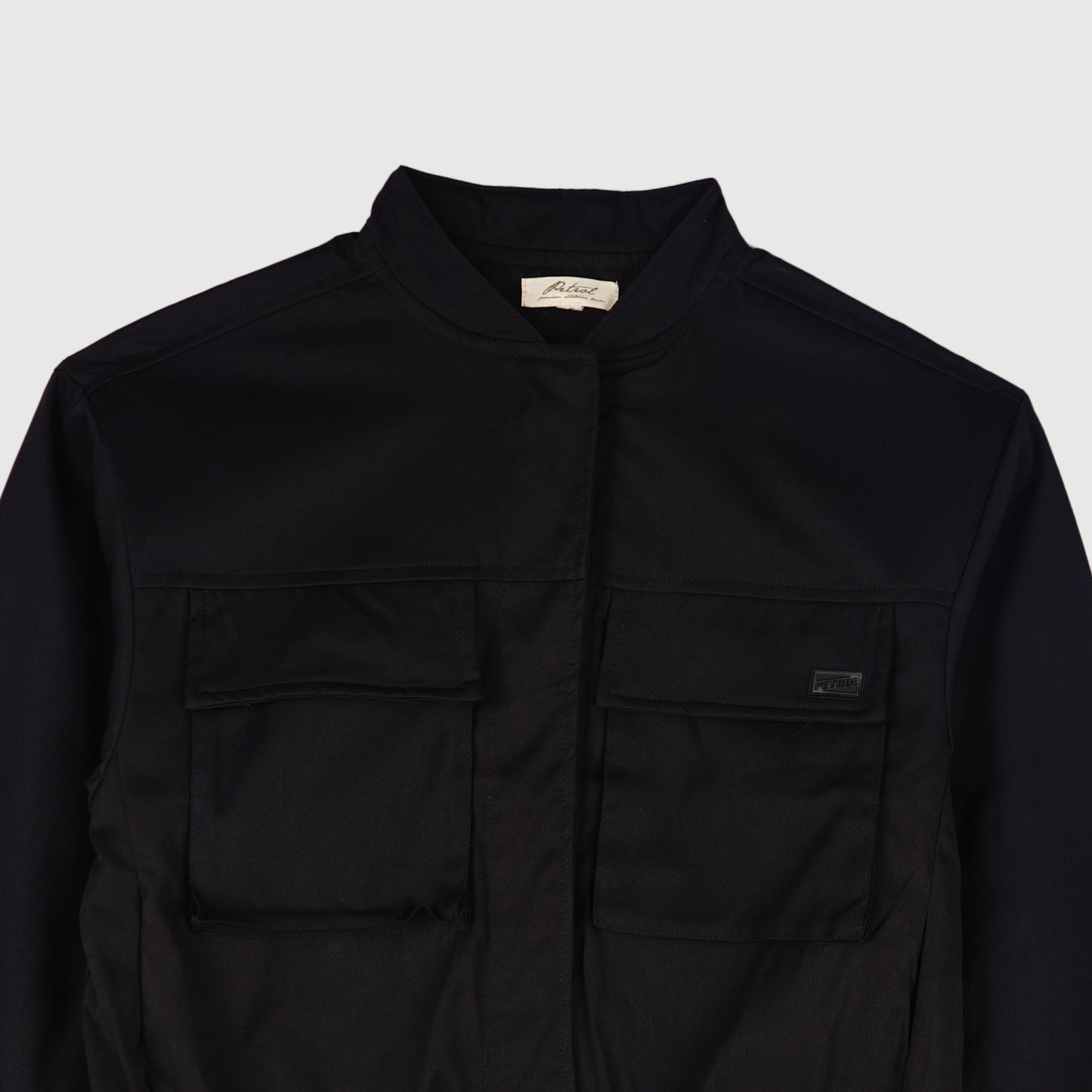 Petrol Ladies Basic Jacket Boxy Fitting Water Proof Twill Fabric 164185 (Black)