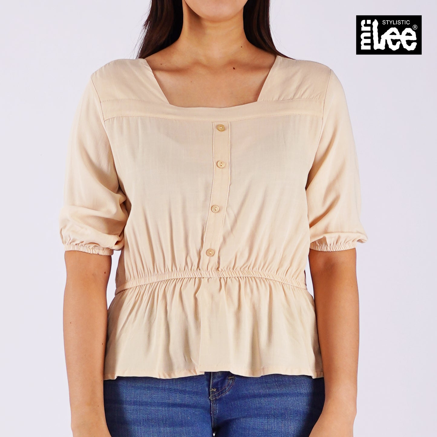 Stylistic Mr. Lee Ladies Basic Woven Shirt Relaxed Fit 160333 (Beige)